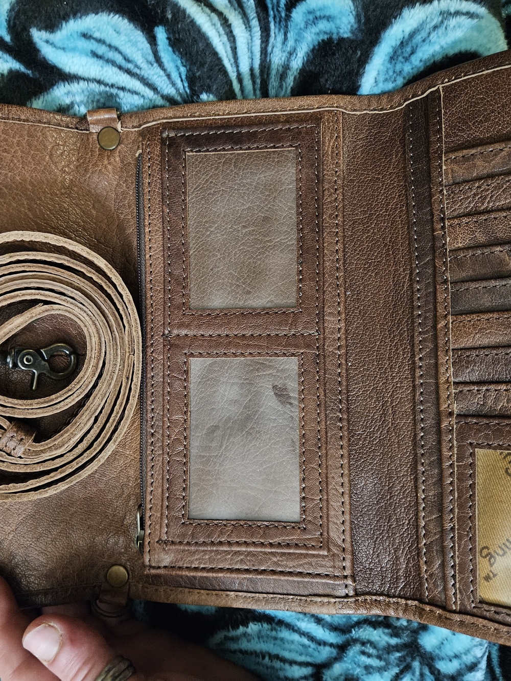 American Darling Brown and Cream Cowhide Wallet - Picture 3 of 3